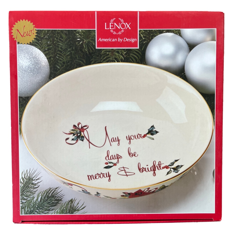 Lenox Winter Greetings “May You Days Be Merry & Bright” Sentiment Bowl